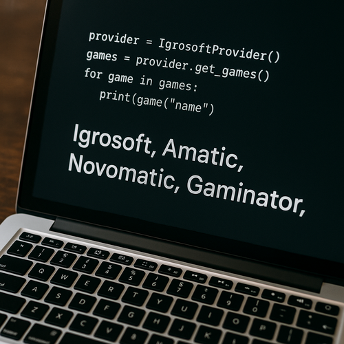 プロバイダとの作業:Igrosoft、 Amatic、 Novomatic、 Gaminatorなど。